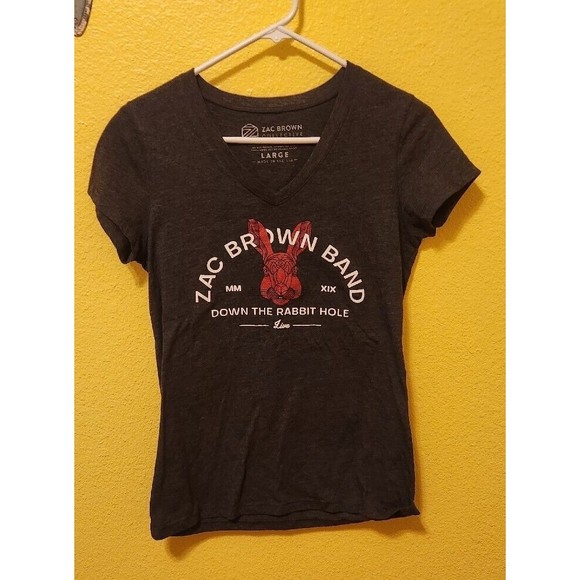 Zac Brown Band Down The Rabbit Hole Live Tour Women's Shirt Size Large - Picture 1 of 5